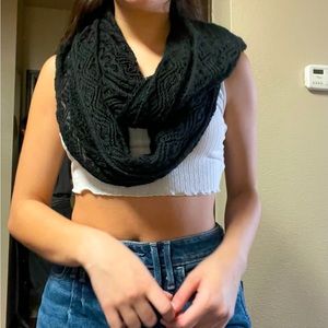 Black knitted infinity scarf